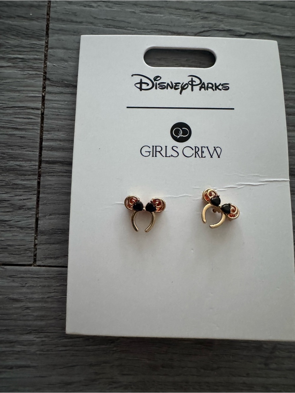 Disney Parks x Girls Crew Gold & Black Minnie Ear Stud Earrings